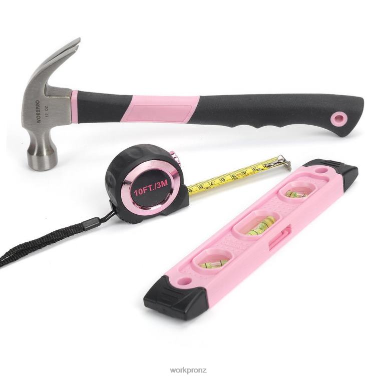 106 Pcs Lady's Home Repairing Tool Set with Wide Mouth Open Storage Bag 8884L245 Helpful WORKPRO Tool