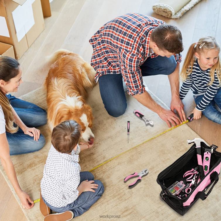 106 Pcs Lady's Home Repairing Tool Set with Wide Mouth Open Storage Bag 8884L245 Helpful WORKPRO Tool