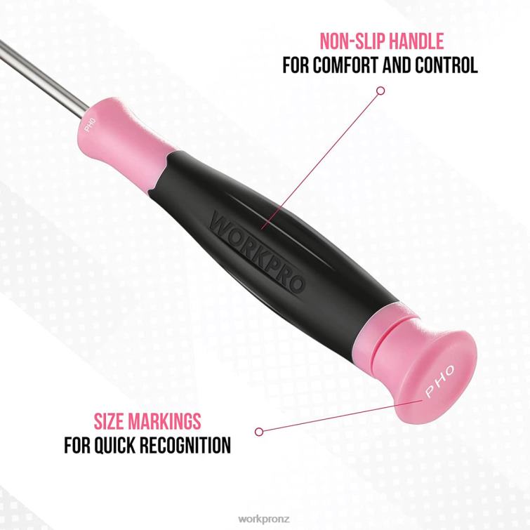 10 Pcs Precision Screwdriver Set with Pouch, Phillips, Slotted, Torx Star, Magnetic Tip Small Screwdriver Repair Kit 8884L255 Pink WORKPRO Tool