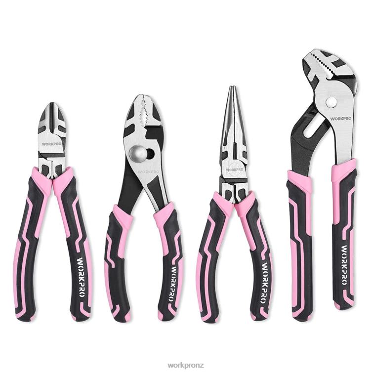 4 Pcs Pliers Set 8884L251 Pink WORKPRO Tool