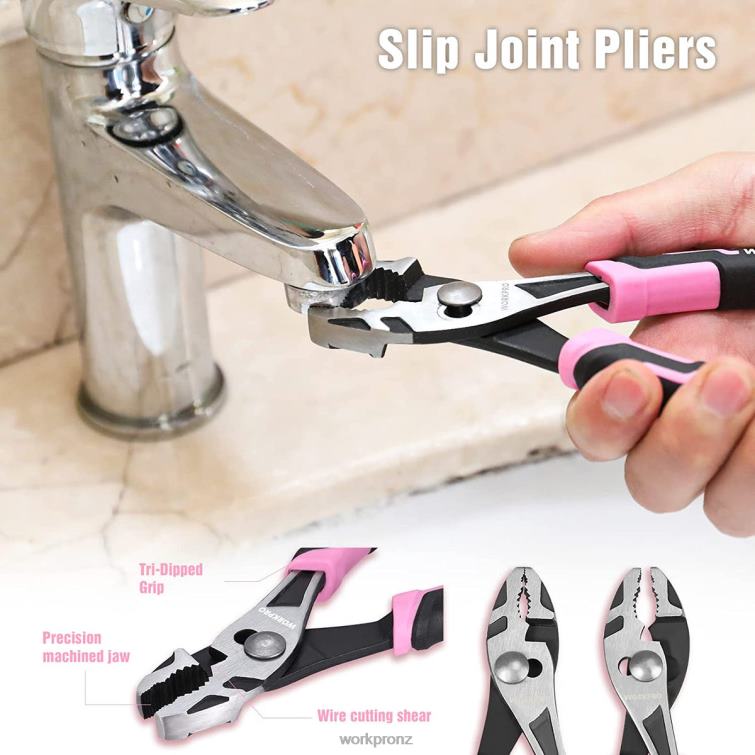 4 Pcs Pliers Set 8884L251 Pink WORKPRO Tool