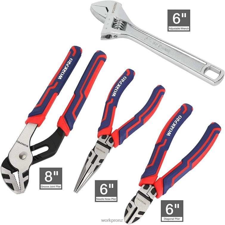 87 PcsMechanics Tool Set, Hand Tools Kit with Storage Tool Box 8884L305 Morden WORKPRO Tool