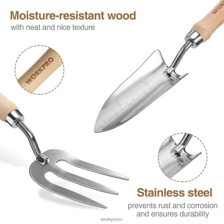 Garden Tools 7 Pcs Set, Stainless Steel Heavy Duty Gardening Tools 8884L252 Pink WORKPRO Tool