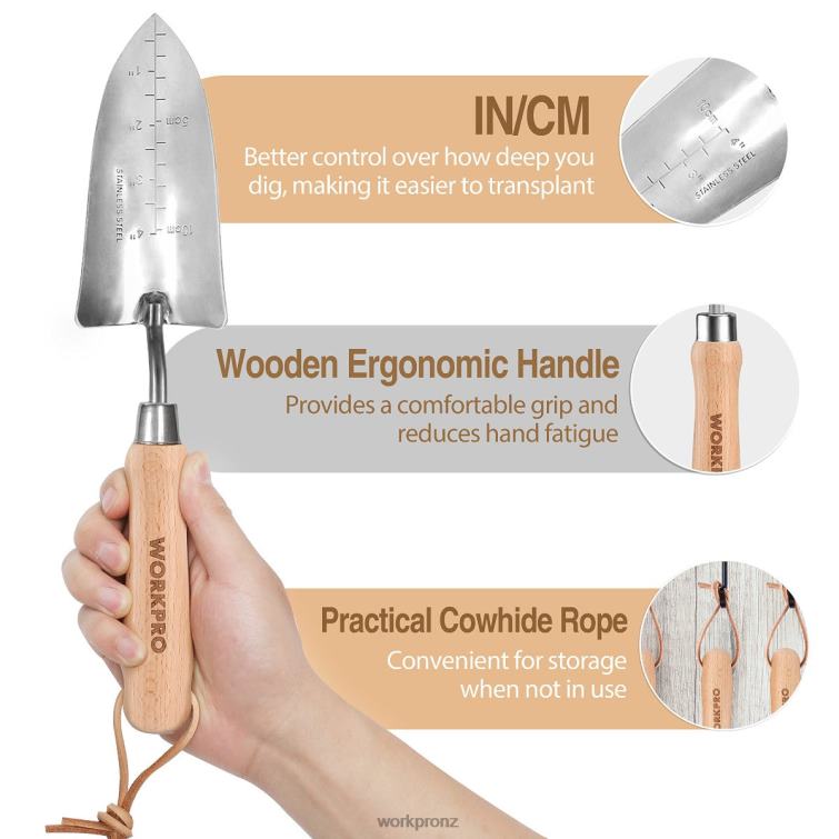 Garden Tools 7 Pcs Set, Stainless Steel Heavy Duty Gardening Tools 8884L252 Pink WORKPRO Tool