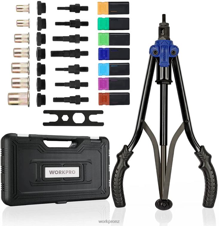 Rivet Nut Tool 70pcs Rivet Nuts and Carry Case Threaded Hand Nutsert Tool Kit 8884L309 Helpful WORKPRO Tool