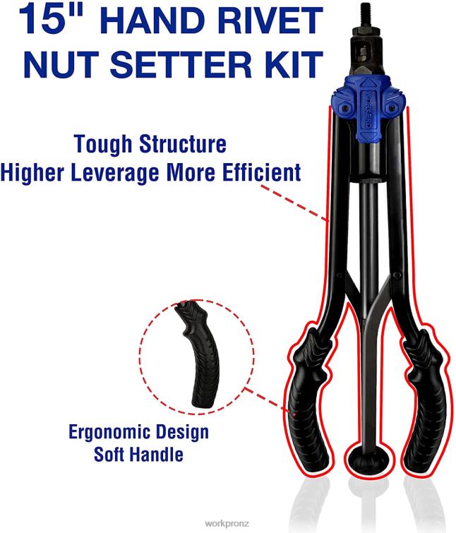 Rivet Nut Tool 70pcs Rivet Nuts and Carry Case Threaded Hand Nutsert Tool Kit 8884L309 Helpful WORKPRO Tool