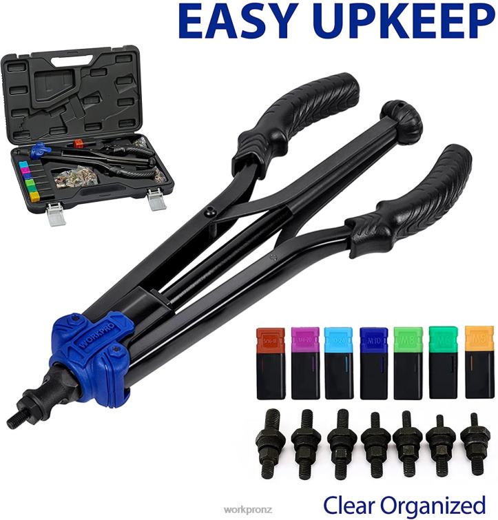 Rivet Nut Tool 70pcs Rivet Nuts and Carry Case Threaded Hand Nutsert Tool Kit 8884L309 Helpful WORKPRO Tool