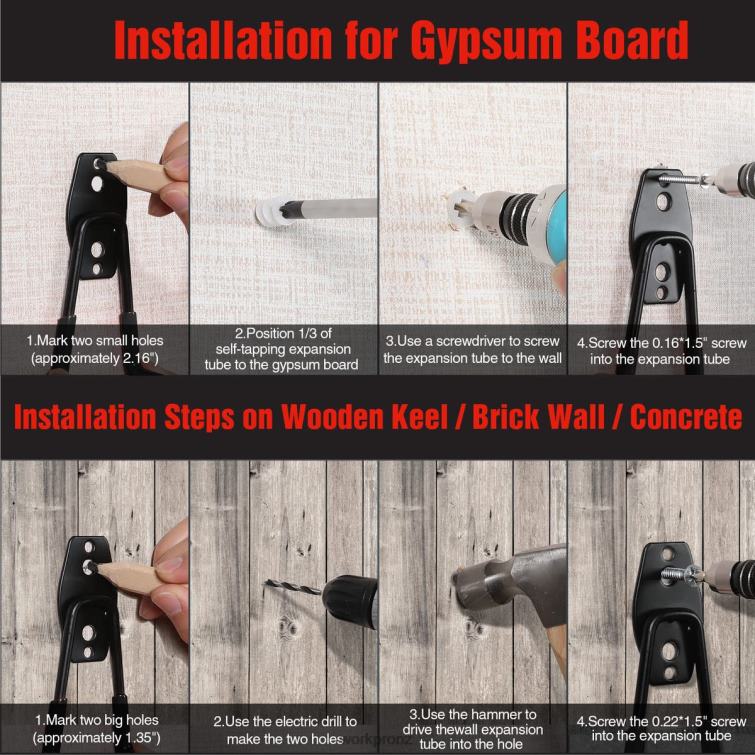 12 Pcs Garage Hook Set, Heavy Duty Steel Garage Hangers, Utility Wall Mount Hooks, Tool Hangers for Bikes, Garden Tools, Ladders and Bulky Items 8884L133 Useful WORKPRO Tool