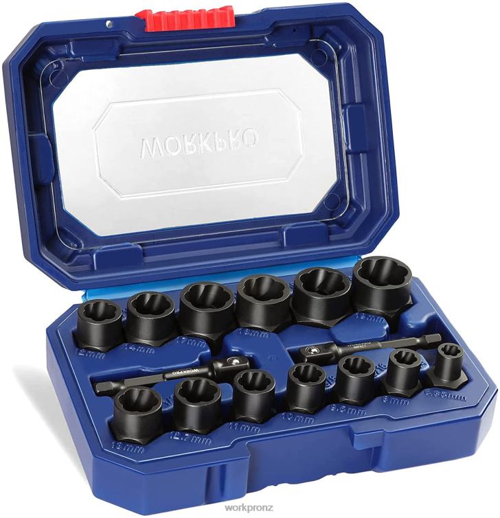 15 Pcs Impact Bolt & Nut Remover Set 8884L128 Useful WORKPRO Tool