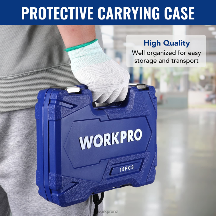 18 Pcs Drive Tool Accessory Set 8884L137 Morden WORKPRO Tool