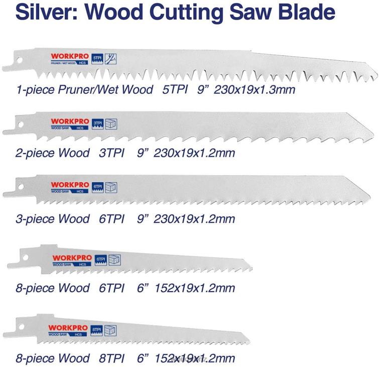 32 Pcs Reciprocating Saw Blade Set with Organizer Pouch 8884L138 Useful WORKPRO Tool