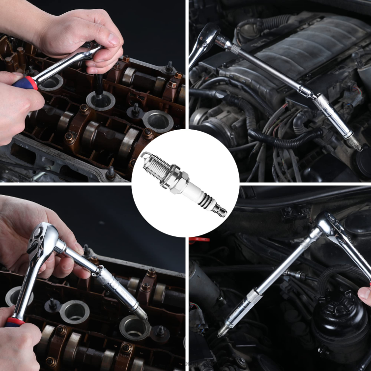 3 Pcs-14mm Thin Wall Socket with 6- and 10-inch ExtensionsMagnetic Swivel Spark Plug Socket Set 8884L143 Helpful WORKPRO Tool
