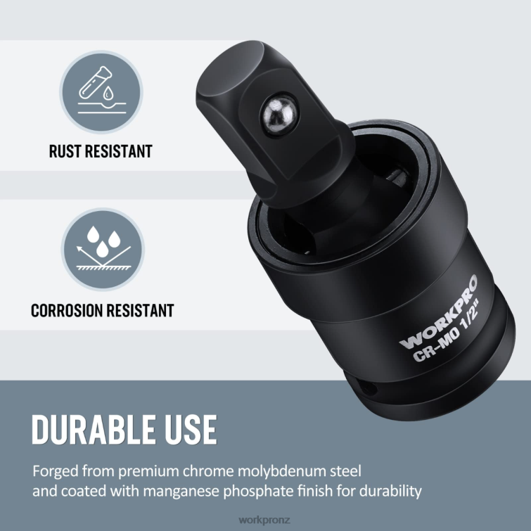 3 Piece-Impact Universal Joint Set 8884L148 Helpful WORKPRO Tool
