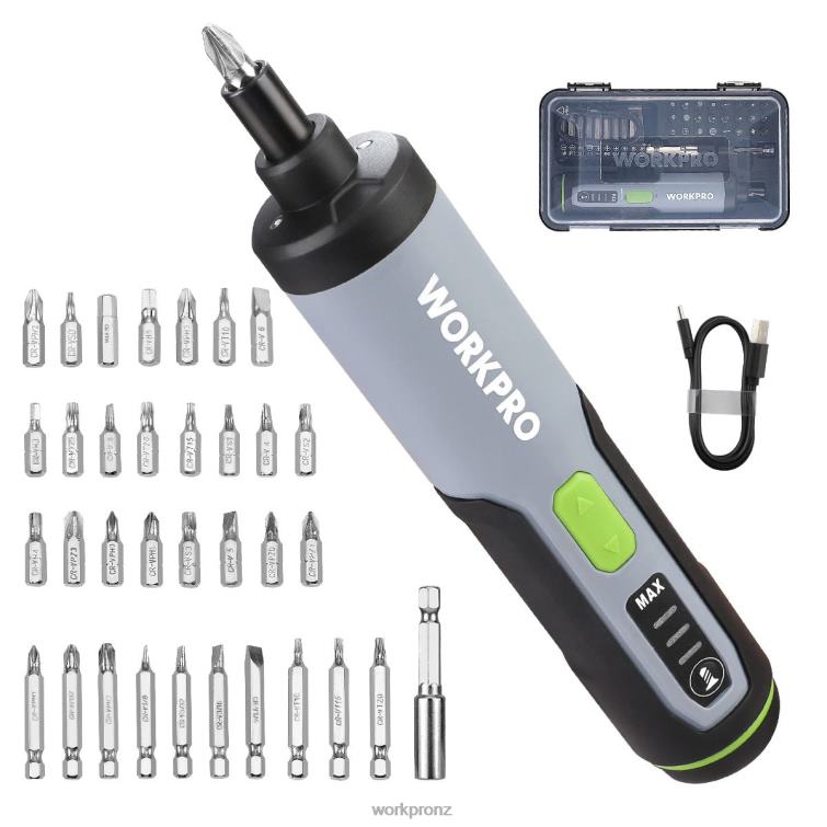 4V Electric Screwdriver, Rechargeable Cordless Screwdriver Set with LED Light 8884L232 Useful WORKPRO Tool