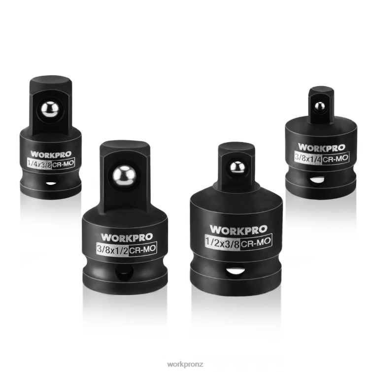 4 Piece-Impact Driver Socket Adapter and Reducer Set, Wrench Conversion Kit 8884L94 Helpful WORKPRO Tool
