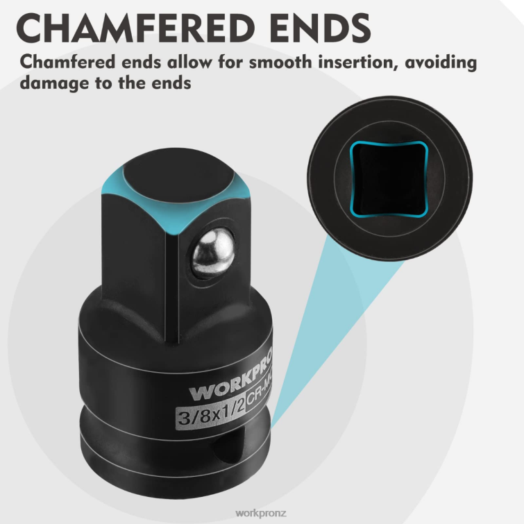 4 Piece-Impact Driver Socket Adapter and Reducer Set, Wrench Conversion Kit 8884L94 Helpful WORKPRO Tool
