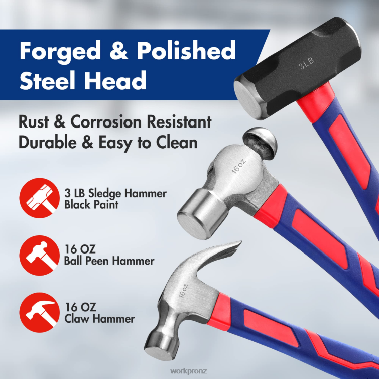 5 Pcs Hammer Set 8884L136 Morden WORKPRO Tool