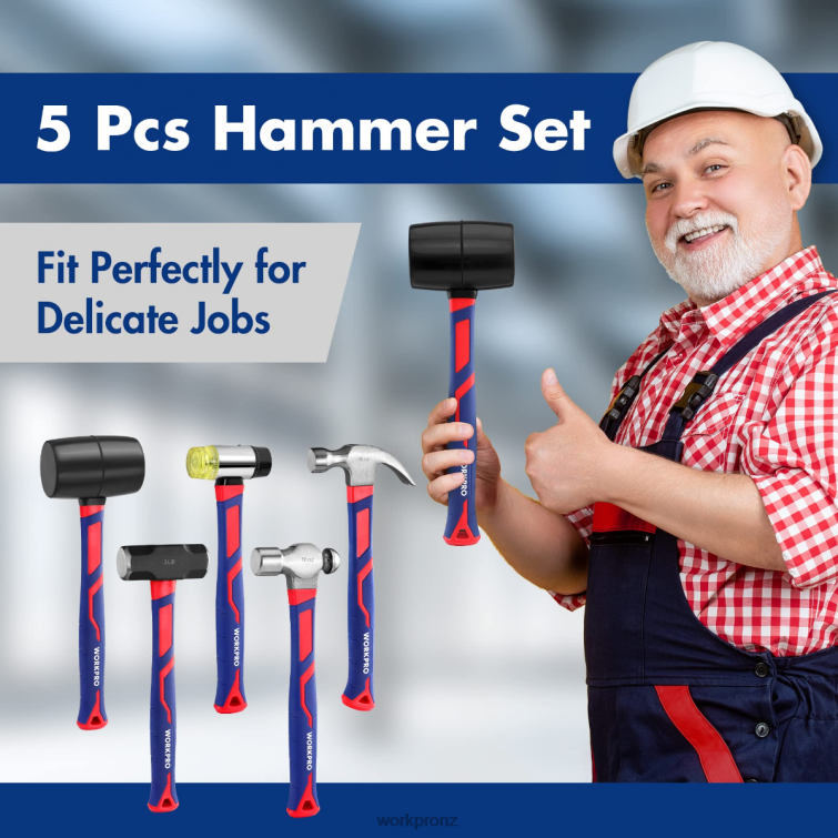 5 Pcs Hammer Set 8884L136 Morden WORKPRO Tool