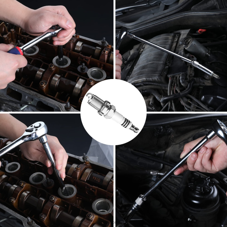 6 Pcs-9/16-inch, 5/8-inch, 13/16-inch, 14MM Thin Wall Sockets with 4, 6, 11-inch Extensions Magnetic Swivel Spark Plug Socket Set 8884L139 New WORKPRO Tool