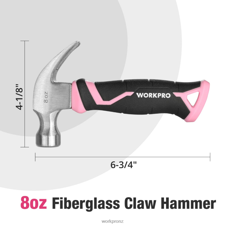 8 oz Claw Hammer with Fiberglass Handle 8884L254 Helpful WORKPRO Tool
