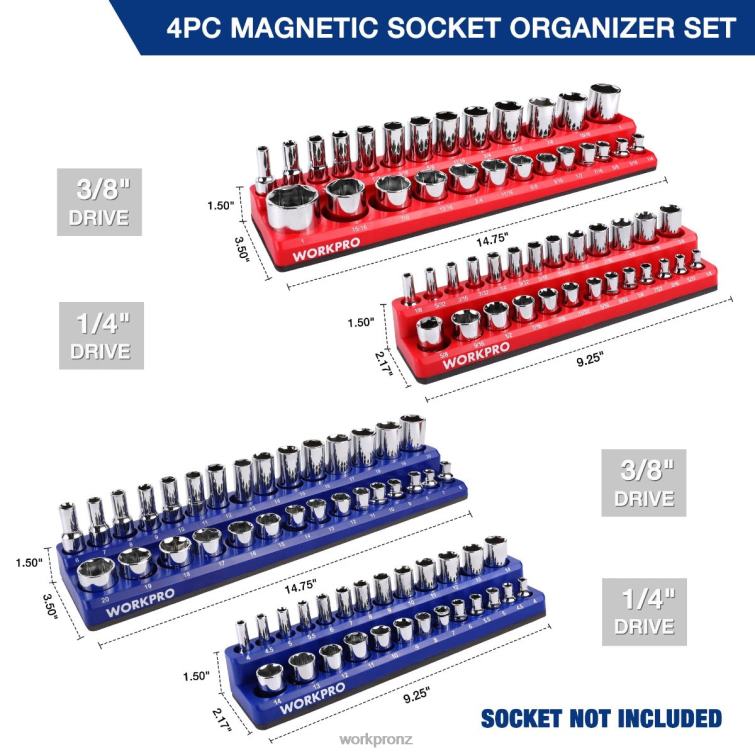 Magnetic Receptacle Organizer Set of 4 8884L134 Morden WORKPRO Tool