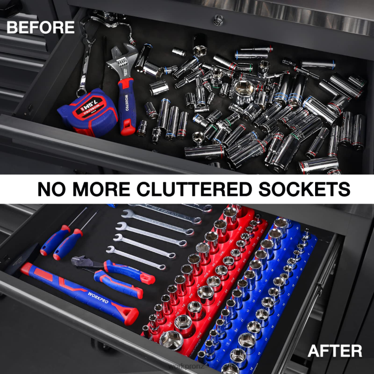 Magnetic Socket Organizer Set 8884L131 New WORKPRO Tool