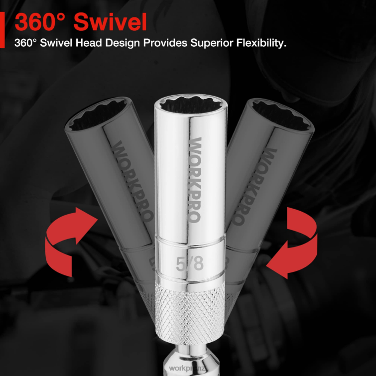 Magnetic Swivel Spark Plug With Thin Wall Socket 8884L147 Helpful WORKPRO Tool