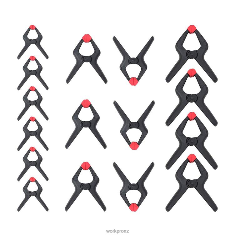 16 Pcs Nylon Spring Clamp Set for Woodworking, Photography Studios and DIY Works 8884L125 Morden WORKPRO Tool