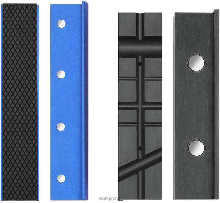 2-Pair Vise Jaw Pads, Magnetic Vise Jaw Covers Protectors, Multi-Groove Jaw Pads, and Aluminum Pads Set 8884L117 Morden WORKPRO Tool