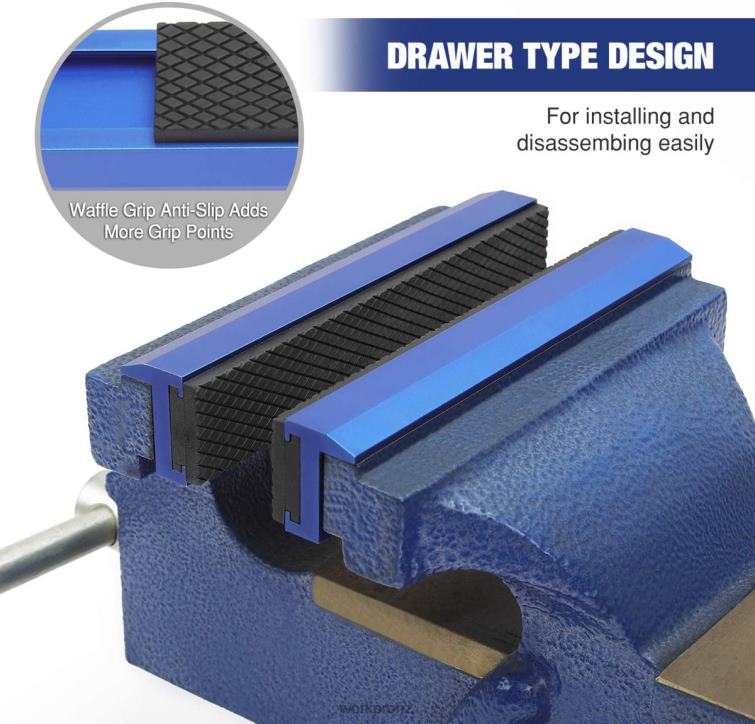 2-Pair Vise Jaw Pads, Magnetic Vise Jaw Covers Protectors, Multi-Groove Jaw Pads, and Aluminum Pads Set 8884L117 Morden WORKPRO Tool