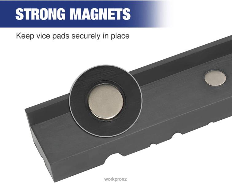2-Pair Vise Jaw Pads, Magnetic Vise Jaw Covers Protectors, Multi-Groove Jaw Pads, and Aluminum Pads Set 8884L117 Morden WORKPRO Tool