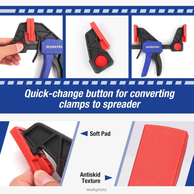 6 Pcs Woodworking Bar Clamps 8884L115 Useful WORKPRO Tool