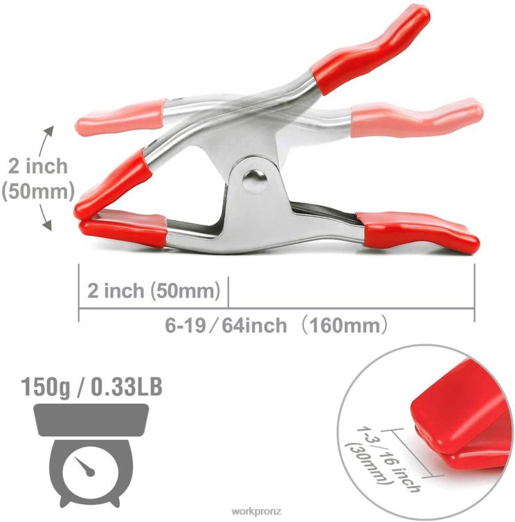 8 Pcs Metal Spring Clamps Nickel-plated Steel Heavy Duty Clamp Set 6-5/16 Inch for Woodworking Gripping Camping Photo Studios 8884L122 New WORKPRO Tool