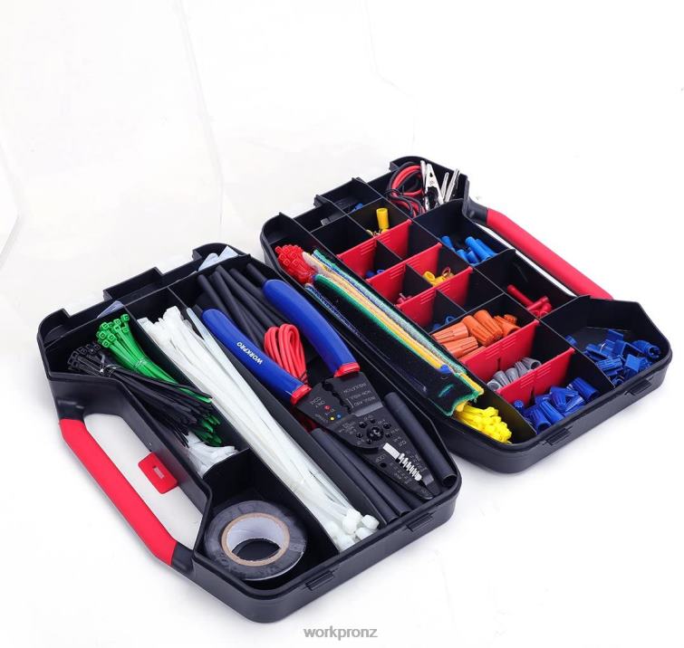 582 Pcs Crimp Terminals Wire Connectors Heat Shrink Tube Electrical Repair Kit with Wire Cutter Stripper 8884L152 Useful WORKPRO Tool