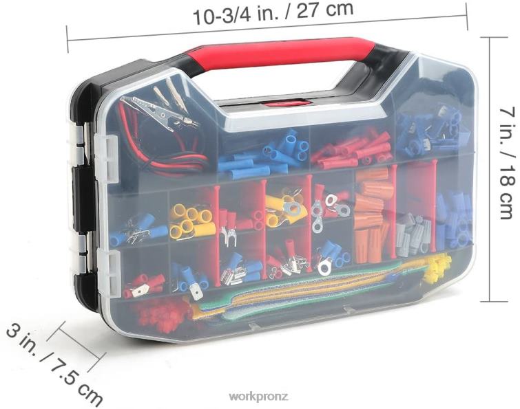 582 Pcs Crimp Terminals Wire Connectors Heat Shrink Tube Electrical Repair Kit with Wire Cutter Stripper 8884L152 Useful WORKPRO Tool