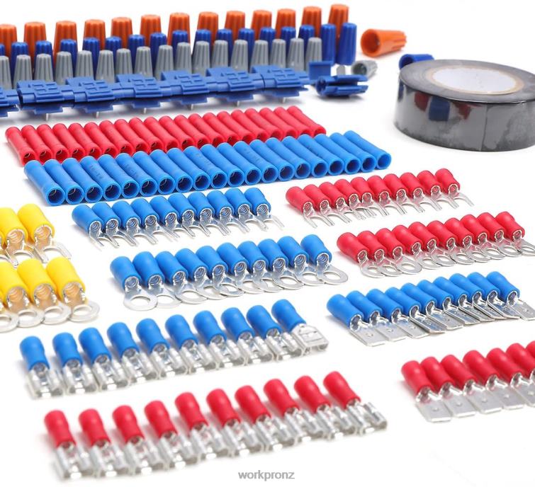 582 Pcs Crimp Terminals Wire Connectors Heat Shrink Tube Electrical Repair Kit with Wire Cutter Stripper 8884L152 Useful WORKPRO Tool