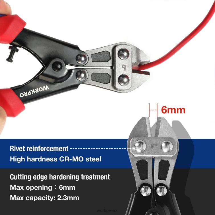 Mini Bolt Cutter 8-inch/210mm, CR-MO Small Bolt Cutter 8884L157 Morden WORKPRO Tool