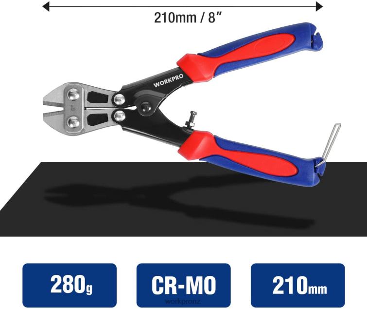 Mini Bolt Cutter 8-inch/210mm, CR-MO Small Bolt Cutter 8884L157 Morden WORKPRO Tool
