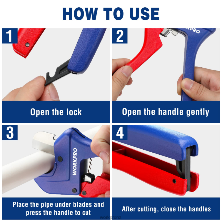 Ratchet PVC Pipe Cutter Tool 8884L155 Useful WORKPRO Tool
