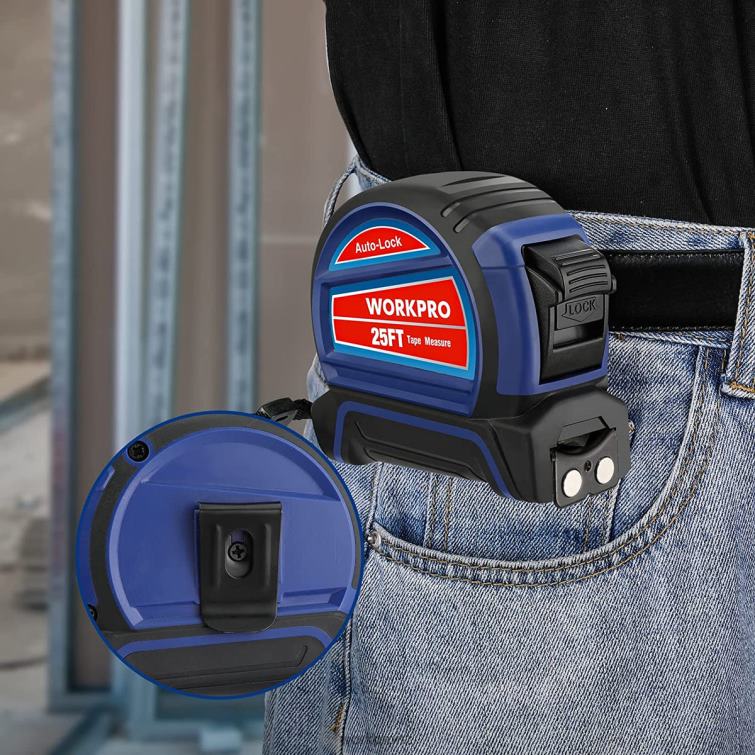 Auto-Lock Tape Measure 25 FT 8884L111 Useful WORKPRO Tool