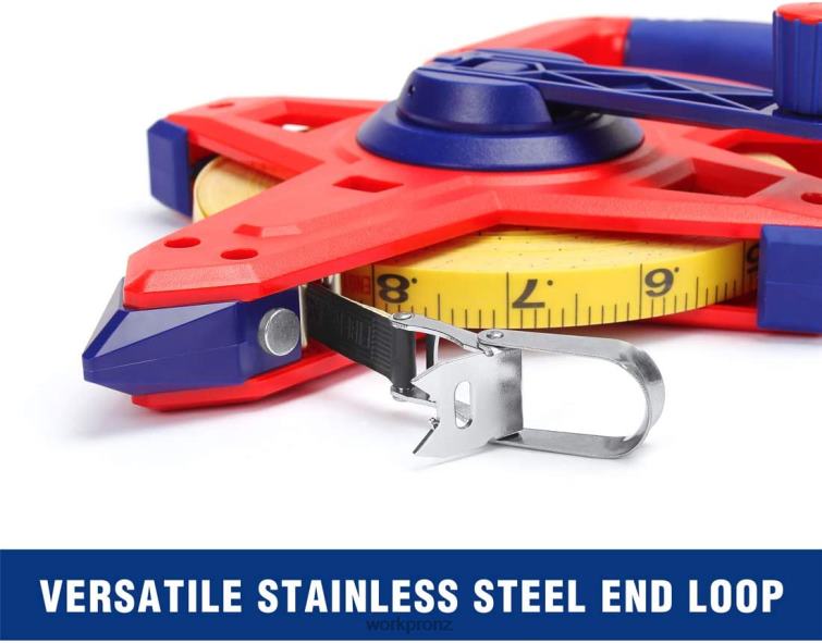 Open Reel Tape Measure with Double Nylon Coated Fiberglass Blade, 100 Feet 8884L109 New WORKPRO Tool