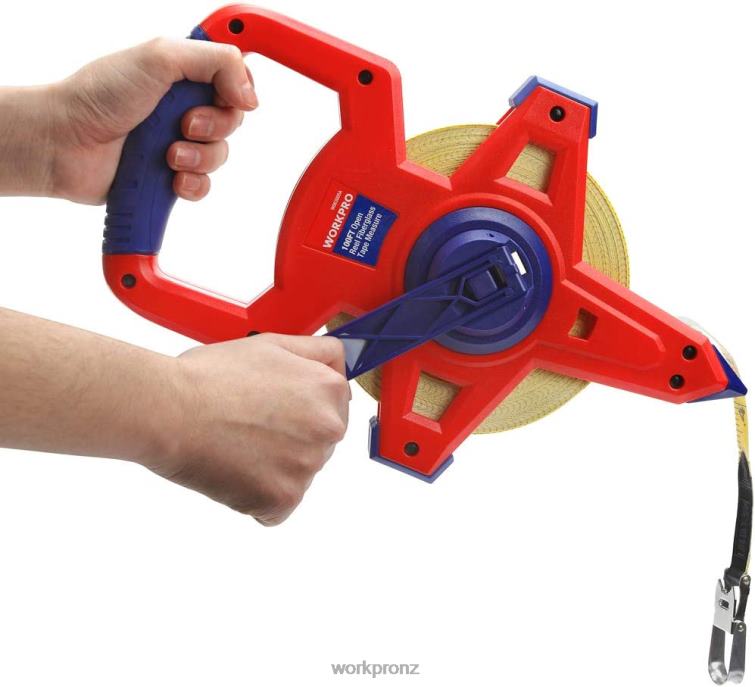 Open Reel Tape Measure with Double Nylon Coated Fiberglass Blade, 100 Feet 8884L109 New WORKPRO Tool