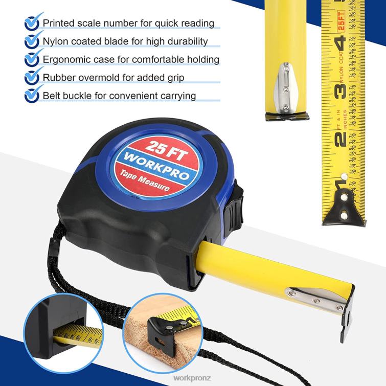 Tape Measure 25 FT 8884L112 Helpful WORKPRO Tool