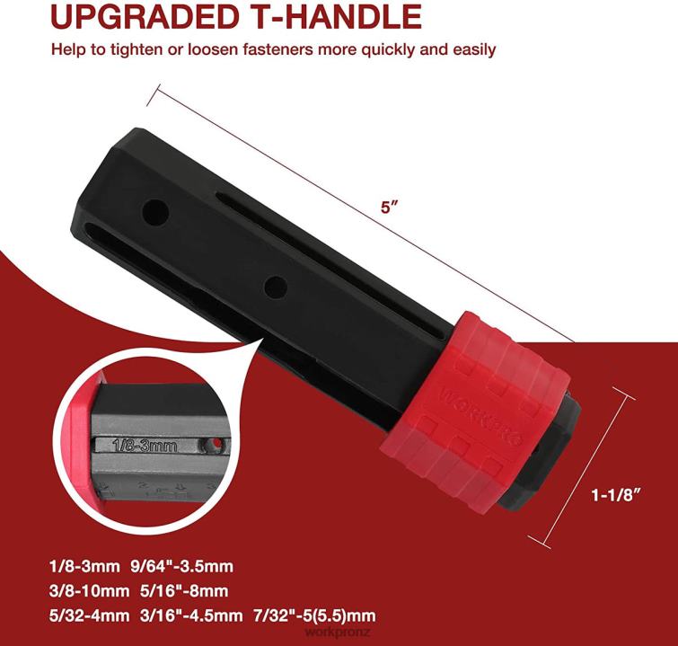 27 Pcs Long Arm Ball End Allen Wrench Set for Excellent Grip and Torque Transfer 8884L62 Useful WORKPRO Tool