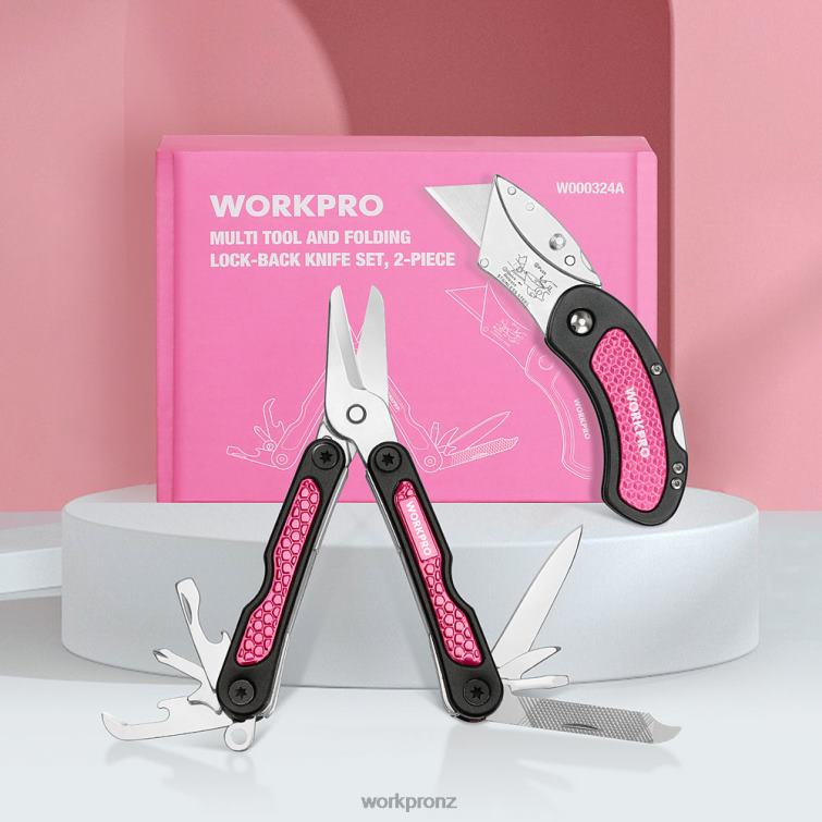 Utility Knife & Multi Tool Set 8884L44 Pink WORKPRO Tool