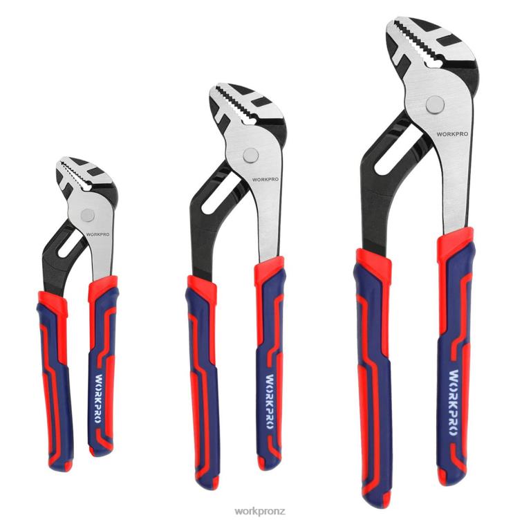3 Pcs Adjustable Multipurpose Groove Joint Pliers Set 8884L68 New WORKPRO Tool
