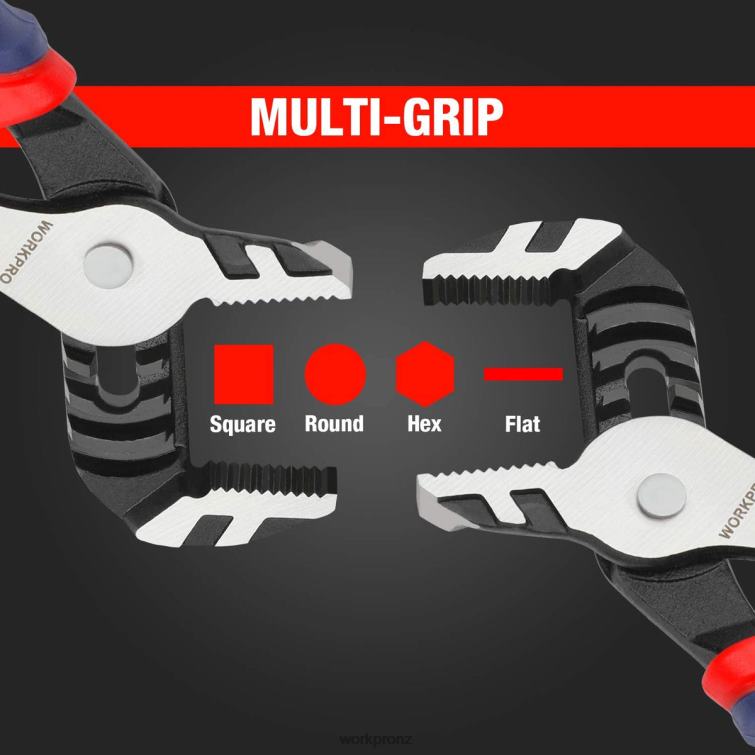 3 Pcs Adjustable Multipurpose Groove Joint Pliers Set 8884L68 New WORKPRO Tool