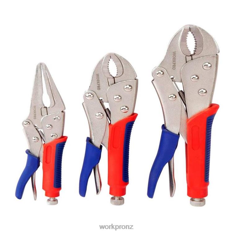 3 Pcs Locking Pliers Set 8884L70 Helpful WORKPRO Tool
