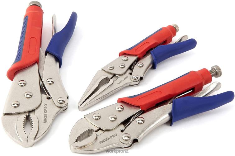 3 Pcs Locking Pliers Set 8884L70 Helpful WORKPRO Tool