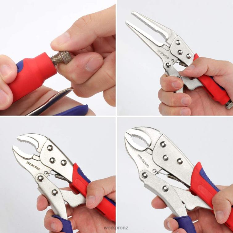 3 Pcs Locking Pliers Set 8884L70 Helpful WORKPRO Tool